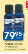 Clicks Tea Tree Or Lavender Essential Oil-20ml Each