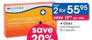 Clicks Overindulgence-2x20 Capsules Pack