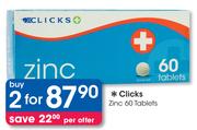Clicks Zinc 60 Tablets-2 Packs