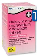 Clicks Calcium And Magnesium 60 Chewable Tablets-Per Pack