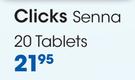 Clicks Senna 20 Tablets-Per Pack