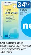 Clicks Urea Foot Stick-40g Each