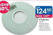 Safeway White Round Glass Digital Scale