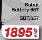 Sabat Battery 657 SBT.657-Each