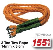 3 Ton Tow Rope 14mm x 3.6m FED.VTR300
