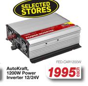 Auto Kraft 1200W Power Inverter 12/24V FED.CAR1200W-Each