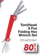 Tomi Hawk 8 Pce Folding Hex Wrench Set FED.AKT22941-Per Set