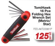Tomi Hawk 16 Pce Folding Hex Wrench Set (Metric/Star) FED.AKT22981P-Per Set