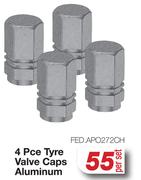 4 Pce Tyre Valve Caps Aluminium FED.APO272CH-Per Set