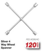 Silver 4 Way Wheel Spanner FED.VIC80/4C-Each