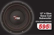 Star Sound 12" 4 Ohm Voice Call Subwoofer STA.SSW12W5200