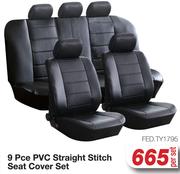 9 Pce PVC Straight Stitch Seat Cover Set FED.TY1795-Per Set