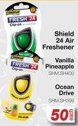 Shield 24 Air Freshener (Vanilla/Pineapple/Ocean Drive)-Each