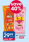 BiC Triple Blades-4+2 Per Pack
