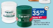 Ingram's Camphor Cream (Excl Tissue Oil 500ml)- 500ml