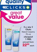Clicks Hand Creams-75ml Each