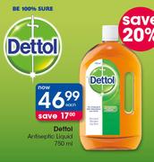Dettol Antiseptic Liquid-750ml Each