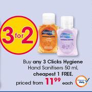 Clicks Hygiene Hand Sanitisers-50ml Each