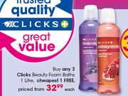 Clicks Beauty Foam Baths-1Ltr Each
