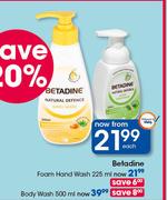 Betadine Foam Hand Wash-225ml Each