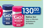 Nativa Go! Man Or Woman Multivitamin-60 Tablets Per Offer