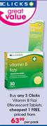 Clicks Vitamin B Fizzi Effervescent Tablets-Per Pack