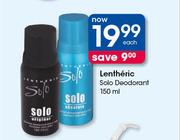 Lentheric Solo Deodorant-150ml Each