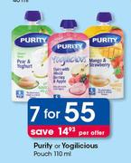 Purity Or Yogilicious Pouch-7x110ml Per Offer