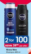 Nivea Men Shampoo-2x400ml Per Offer