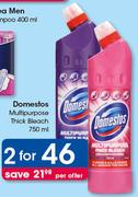 Domestos Multipurpose Thick Bleach-2x750ml Per Offer
