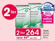 Clicks Alkaline Powder-2x225g Per Offer