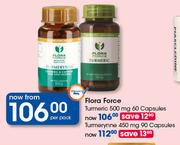 Flora Force Turmeric 500mg-60 Capsules Per Pack
