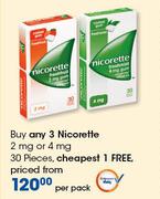 Nicorette 2mg Or 4mg-30 Pieces Per Pack