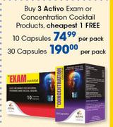 Activo Exam Or Concentration Cocktail Products-10 Capsules Per Pack