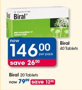Biral-40 Tablets Per Pack
