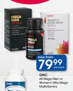 GNC All Mega Men Or Women's Ultra Mega Multivitamins-Per Pack