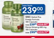 GNC Herbal Plus Energy Formula-100 Capsules Per Pack
