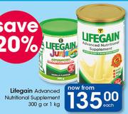Lifegain Advanced Nutritional Supplement 300g Or 1kg-Each
