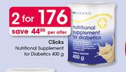 Clicks Nutritional Supplement For Diabetics-2x400g Per Offer
