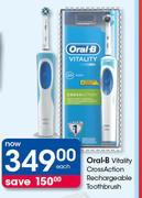 Oral-B Vitality Cross Action Rechargeable Toothbrush-Each