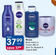 Nivea Body Lotion Or Cream 400ml (Excl. Tin. Reapair And Care And Q10)-Each