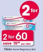 Clicks Home Pregnancy Test-For 2