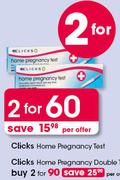 Clicks Home Pregnancy Double Test-Per Offer