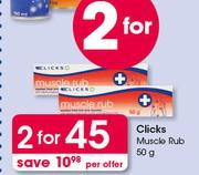 Clicks Muscle Rub-2 x 50g