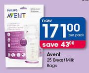 Avent 25 Breast Milk Bags-Per Pack