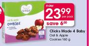 Clicks Made 4 Baby Oat & Apple Cookies-160g Per Pack