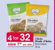 Clicks Made 4 Baby Rice Cakes-4 x 20g