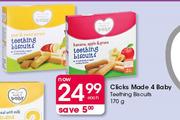 Clicks Made 4 Baby Teething Biscuits-170g Each