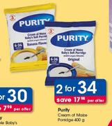 Purity Cream Of Maize Porridge-2 x 400g