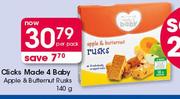 Clicks Made 4 Baby Apple & Butternut Rusks-140g Per Pack
